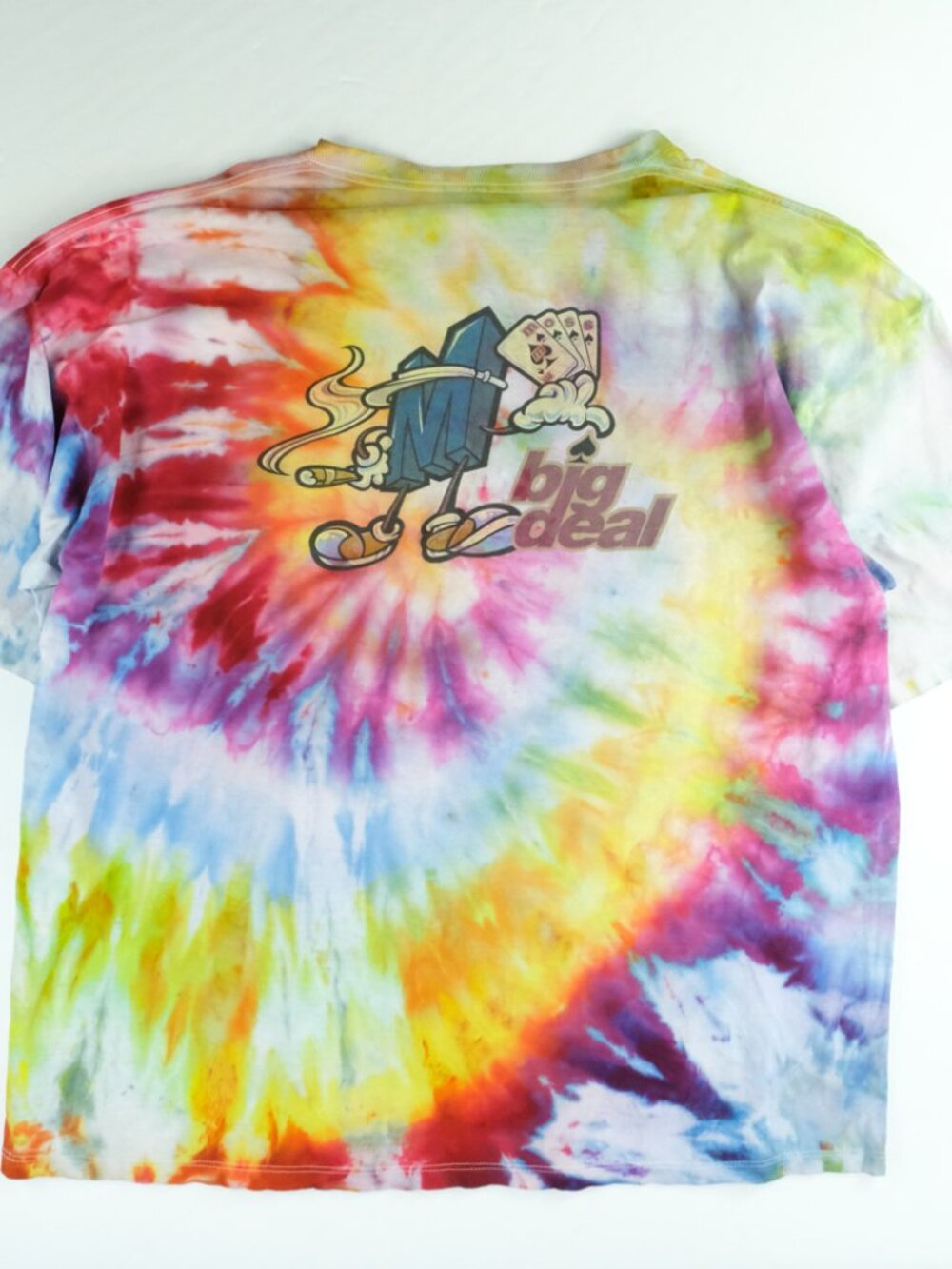 Vintage 90s Mossimo T-Shirt Custom Dyed Holed 2XL Poker Grunge Single Stritch